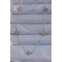 316L Çelik Gümüş Renk Kuş Model Kolye