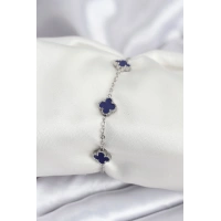 316L Çelik Gümüş Renk Lacivert Baby Boy Yonca Kadın Bileklik
