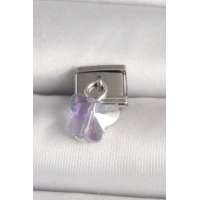 316L Çelik Gümüş Renk Mor Zirkon Taşlı Nomination Charm