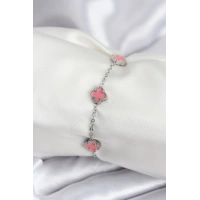316L Çelik Gümüş Renk Pembe Baby Boy Yonca Kadın Bileklik
