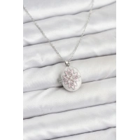 316L Çelik Gümüş Renk Pembe Lotus Model Kadın Küpe