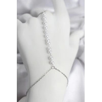 316L Çelik Gümüş Renk Sıralı İncili Model Kadın Şahmeran