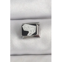 316L Çelik Gümüş Renk Siyah Beyaz Kuş İşlemeli Nomination Charm