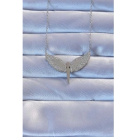 316L Çelik Gümüş Renk Zirkon Taşlı Mikail Kolye