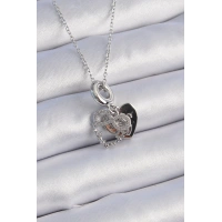 316L Çelik Gümüş Renk Zirkon Taşlı Sonsuzluk Kalp Figür Charm Model Kadın Kolye