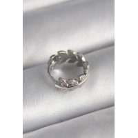 316L Çelik Gümüş Renk Zirkon Taşlı Yaprak Model Tragus Piercing