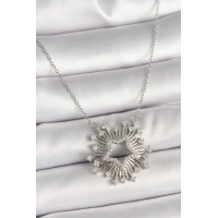 316L Çelik Gümüş Renk Zirkon Taşlı Yıldız Model Kadın Kolye