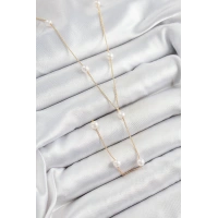 Pirinç İnci Figürlü Y Model Gold Renk Kadın Kolye