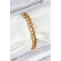 316L Çelik Klasik Kalın Zincir Model Gold Renk Kadın Bileklik