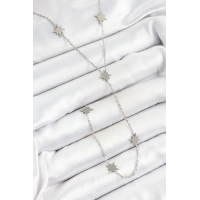 316L Çelik Kutup Yıldızı Figürlü Y Model Gümüş Renk Kadın Kolye