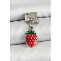 316L Çelik Sallantılı Çilek Model Gümüş Renk Nomination Charm