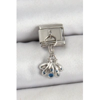 316L Çelik Sallantılı Fiyonklu Buket Model Gümüş Renk Nomination Charm