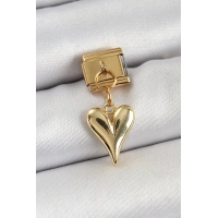 316L Çelik Sallantılı Kalp Model Gold Renk Nomination Charm