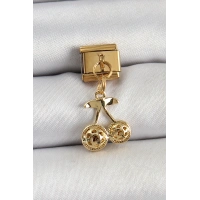 316L Çelik Sallantılı Zirkon Taşlı Fiyonk Model Gold Renk Nomination C316L Çelik Sallantılı Kiraz Model Gold Renk Nomination Charm