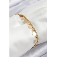 316L Çelik Sıralı Pul Model Gold Renk Kadın Bileklik