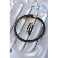 316L Çelik Siyah Renk Gold Detay Sarmal Model Erkek Bileklik Yüzük Kombini