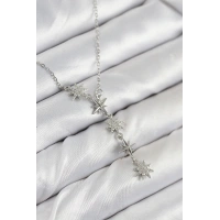 316L Çelik Yıldız Model Gümüş Renk Kadın Kolye