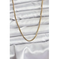 316L Çelik Zincir Gold Renk 60 cm Yılan Zincir Kadın Kolye