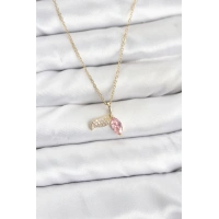 316L Çelik Zincir Gold Renk Balık Kuyruğu Model Zirkon Taşlı Kadın Kolye