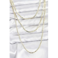 316L Çelik Zincir Gold Renk Ezme Zincir Model 3lü Kadın Kolye