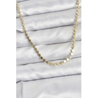 316L Çelik Zincir Gold Renk Ezme Zincir Model  45 cm Kadın Kolye