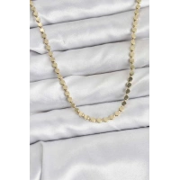 316L Çelik Zincir Gold Renk Ezme Zincir Model 65 cm Kadın Kolye