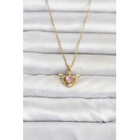 316L Çelik Zincir Gold Renk Kanatlı Kalp Model Kadın Kolye