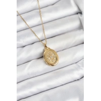 316L Çelik Zincir Gold Renk Kapaklı Açılabilir Model Kadın Kolye