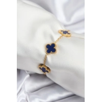 316L Çelik Zincir Gold Renk Lacivert Yonca Kadın Bileklik