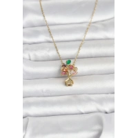 316L Çelik Zincir Gold Renk Uçan Balon Ev Figür Kadın Kolye