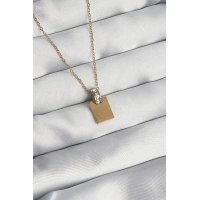 316L Çelik Zincir Gold Renk Zirkon Taşlı Aşk Mektubu Kolye