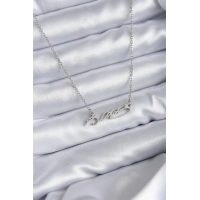 316L Çelik Zincir Gümüş Renk Atatürk İmza Figür Kadın Kolye