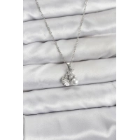 316L Çelik Zincir Gümüş Renk Deniz Kabuğu ve Deniz Yıldızı Model Zirkon Taşlı Kadın Kolye