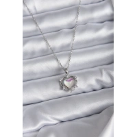 316L Çelik Zincir Gümüş Renk Kalp Model Kadın Kolye