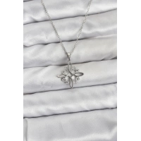 316L Çelik Zincir Gümüş Renk Sonsuzluk Model Zirkon Taşlı Kadın Kolye