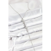 316L Çelik Zincir Gümüş Renk Yıldız Model Y Kolye