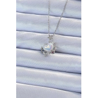 316L Çelik Zincir Gümüş Renk Zirkon Taşlı Gezegen Görünümlü Kalp Kolye