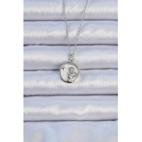 316L Çelik Zincir Gümüş Renk Zirkon Taşlı Mineli Melek Kolye