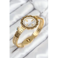 316L Çelik Zirkon Taşlı Çeyrek Takılabilir Gold Renk Kelepçe