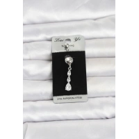 316L Cerrahi Çelik Sallantılı Damla Model Göbek Piercing