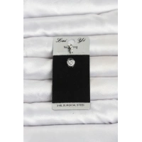 316L Cerrahi Çelik Zirkon Taşlı Kalp Model Göbek Piercing