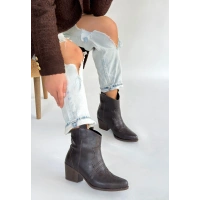 Akver Acı Kahve Cilt Topuklu Bot