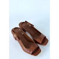 Alessi Kahve Rugan Topuklu Ayakkabı