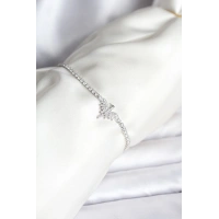 Anka Kuşu Model Zirkon Taşlı Gümüş Renk Pirinç Su Yolu Kadın Bileklik