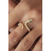 Ayarlanabilir Gold Renk Yılan Kadın Yüzük