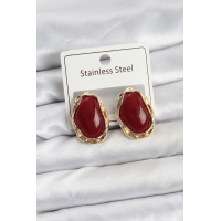 Beyaz Damla Model Pirinç Vintage Kadın Küpe