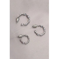 Burgu Model Gümüş Metal Küpe Seti
