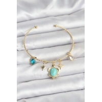 Caretta Caretta Charmlı Gold Renk Kadın Bileklik