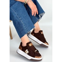 Ceans Kahverengi Süet Bağcıklı Spor Ayakkabı