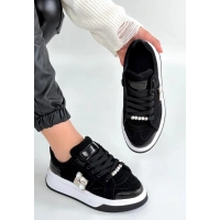 Ceans Siyah Süet Bağcıklı Spor Ayakkabı